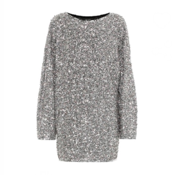 Isabel Marant Dresses & Skirts - Isabel Marant Xana Oversized Embellished Mini Dress in Silver